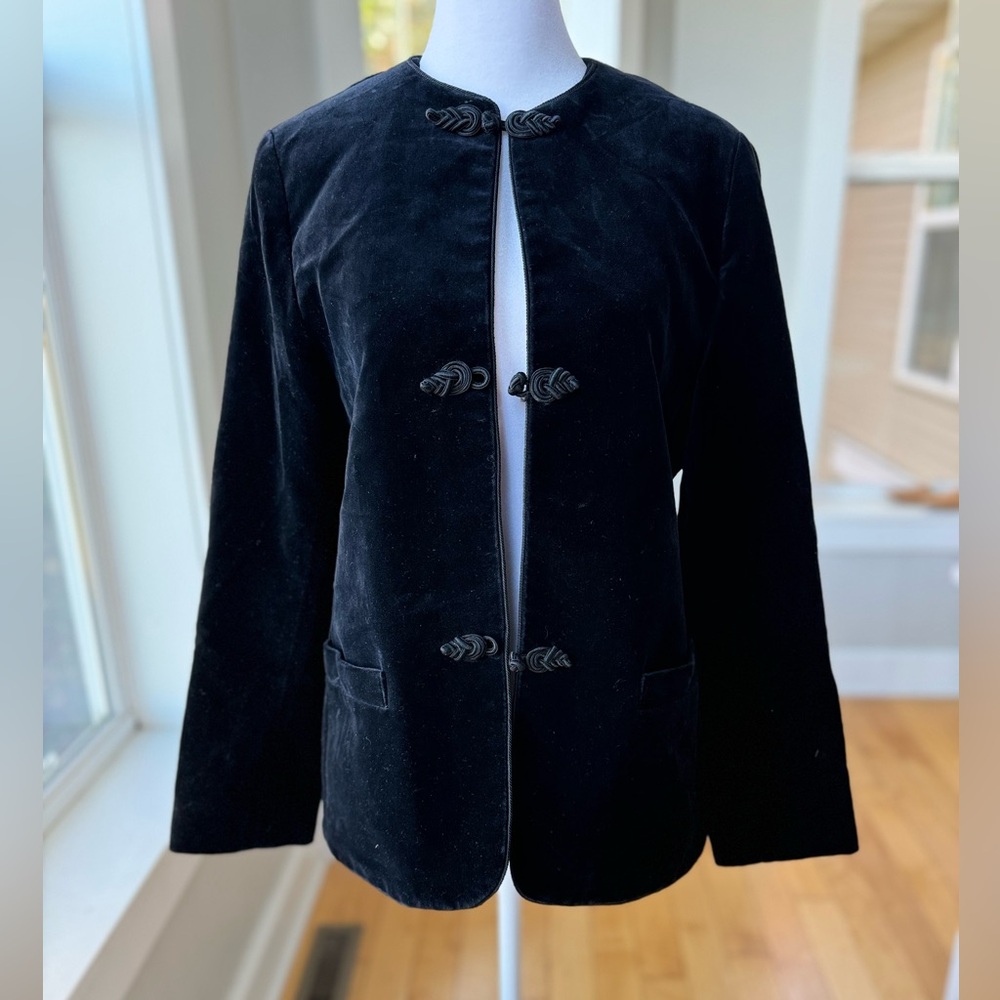Vintage Black Velvet Blazer Jacket